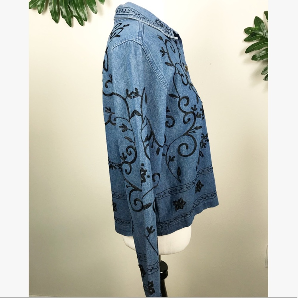 Vintage Studio Works Embroidered Denim Top - Picture 3 of 8